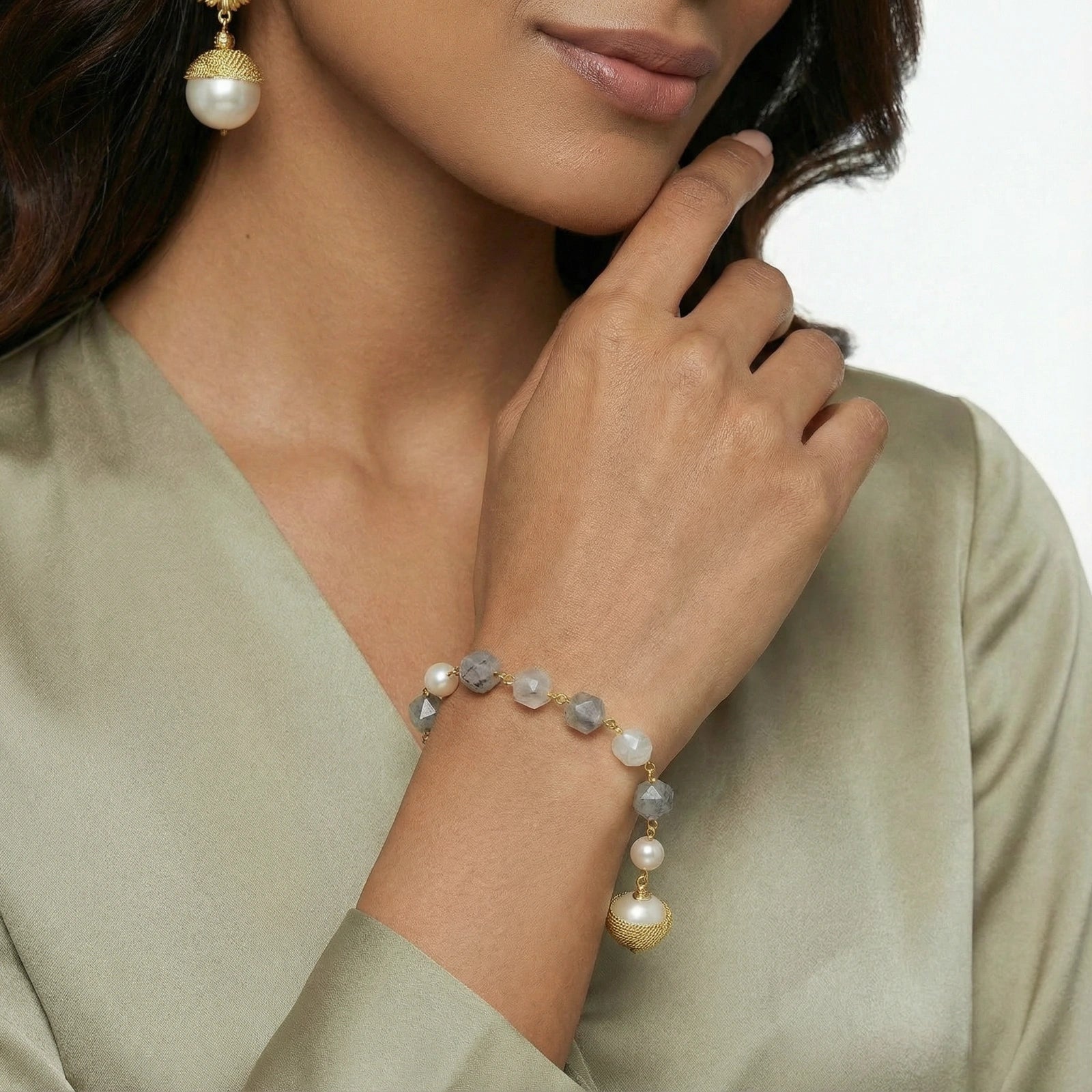 Baroque Pearl Crystal Bracelet