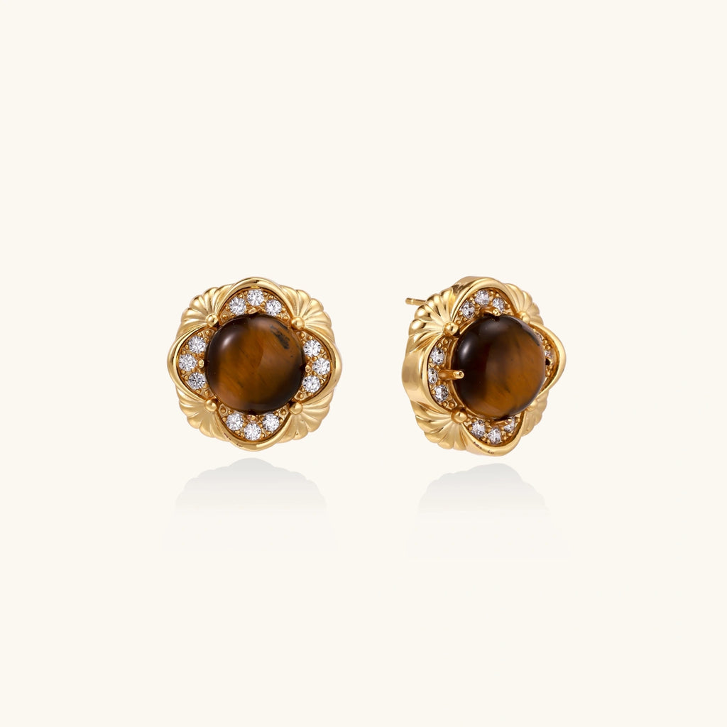 Golden Tiger's Eye Studs