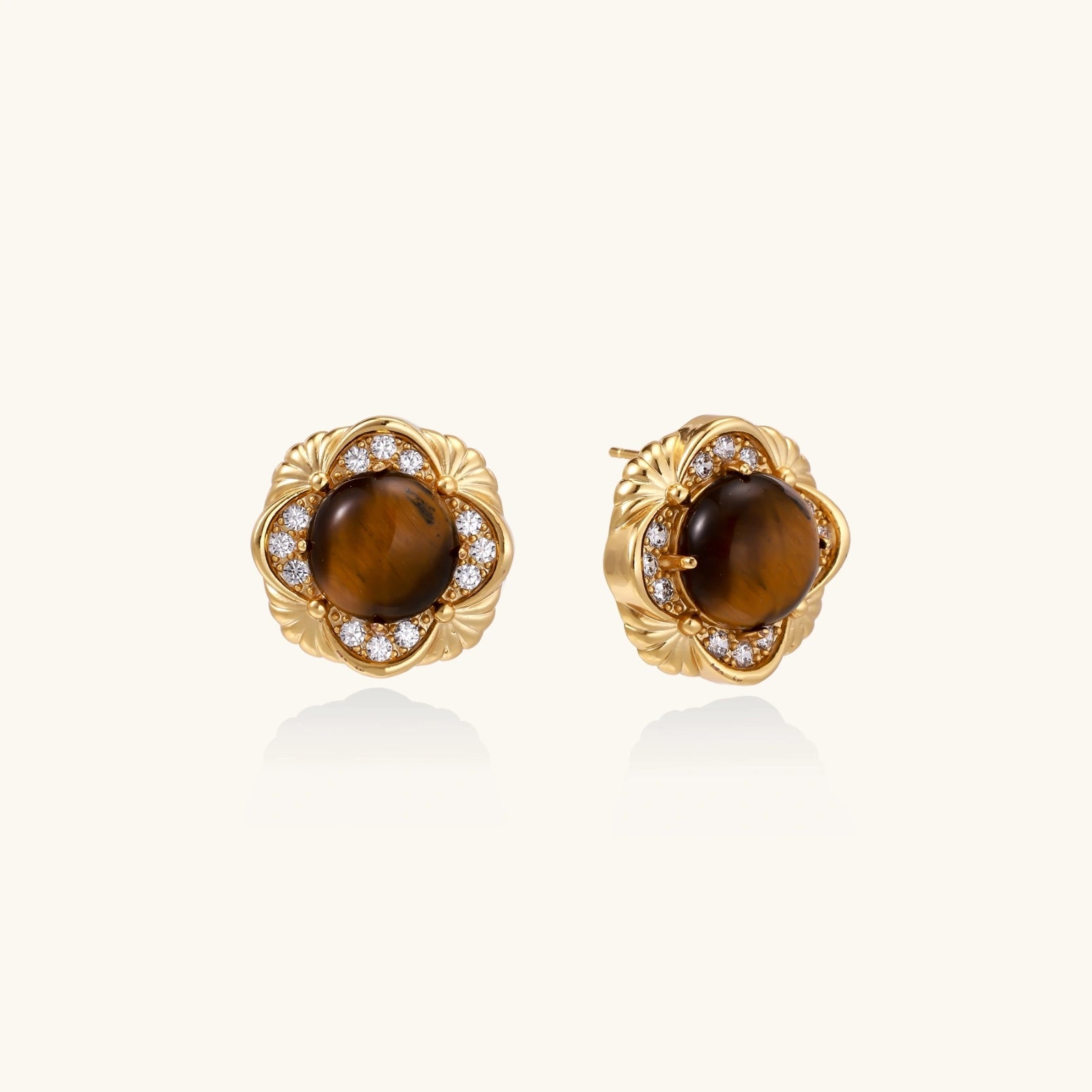 Golden Tiger's Eye Studs