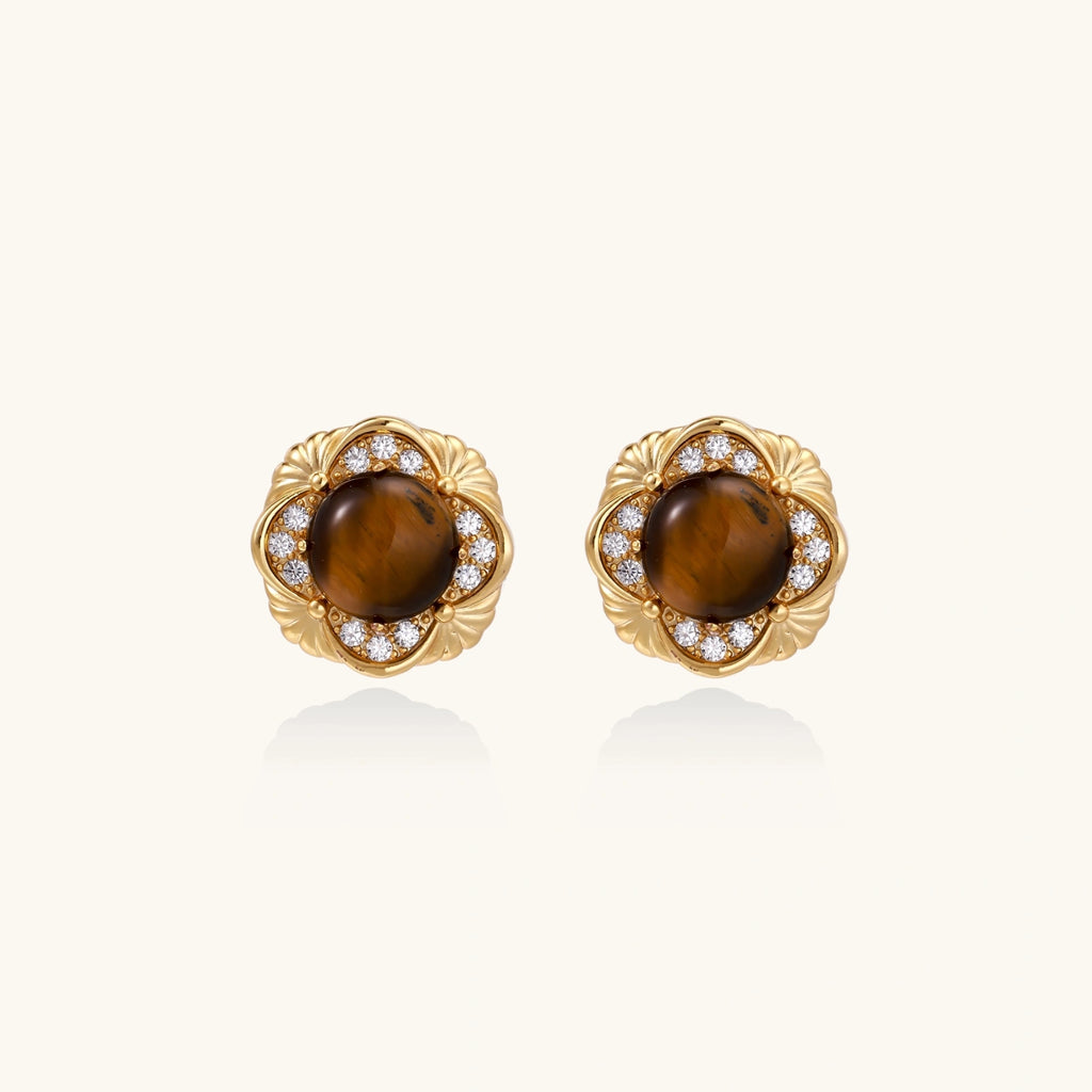 Golden Tiger's Eye Studs