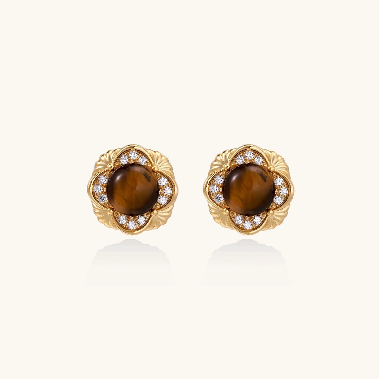Golden Tiger's Eye Studs