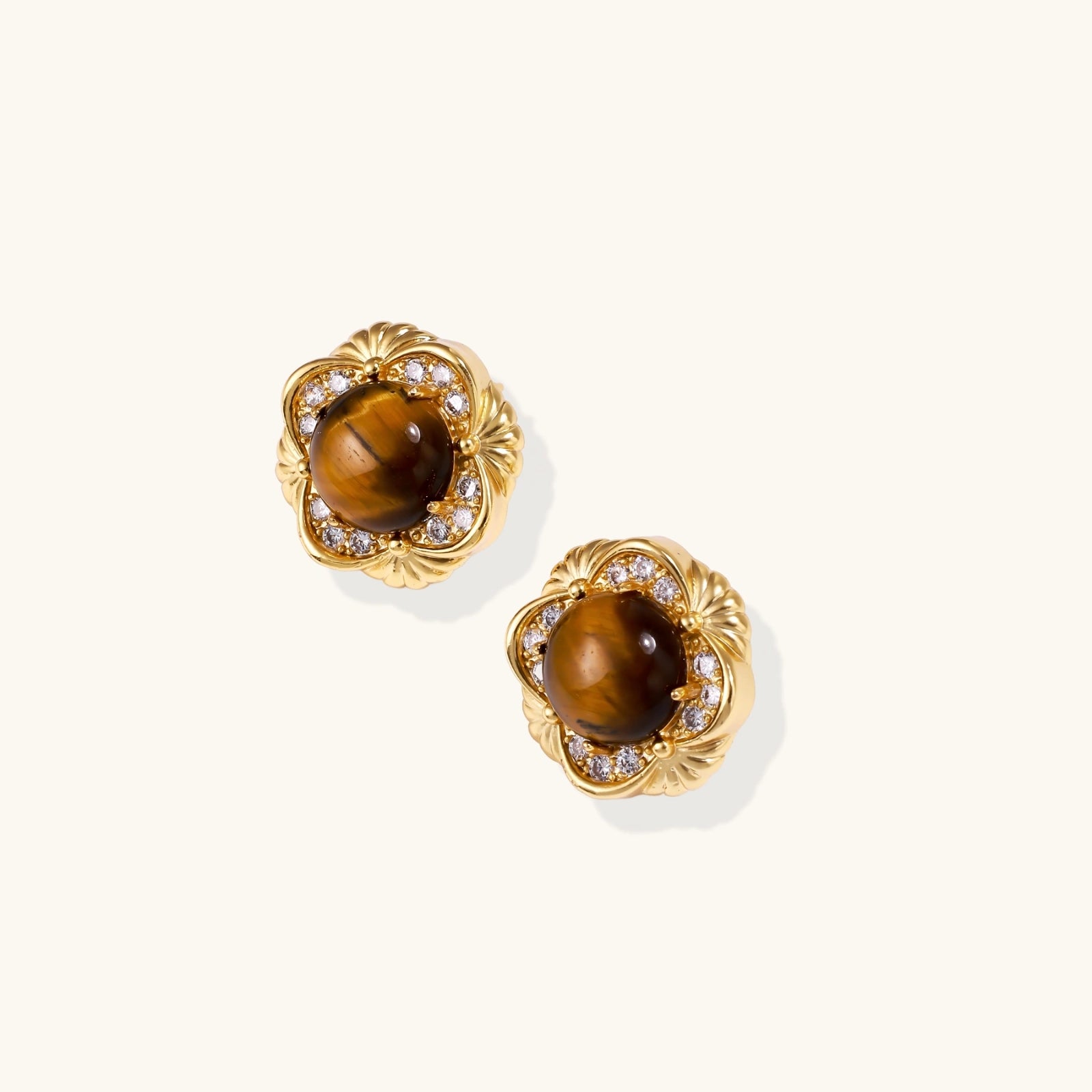Golden Tiger's Eye Studs