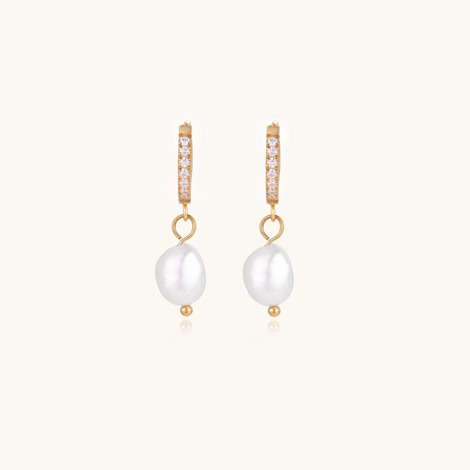Pearl Drop Hoops