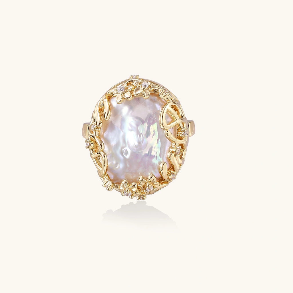 Baroque Pearl Crown Ring