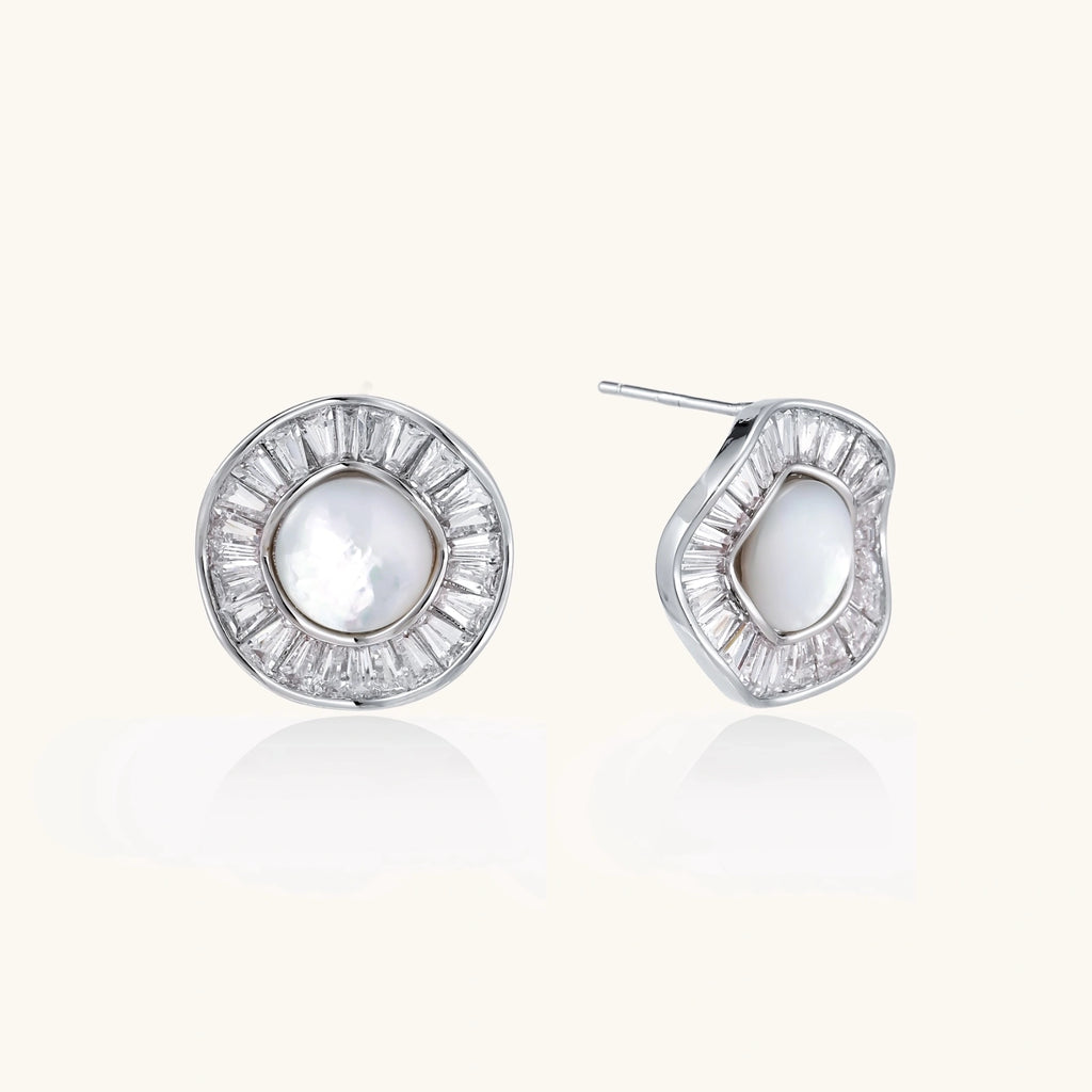 Pearl Halo Studs