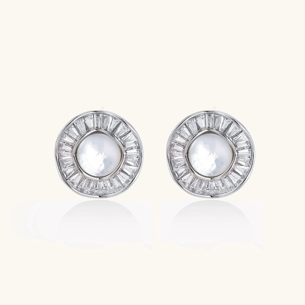 Pearl Halo Studs