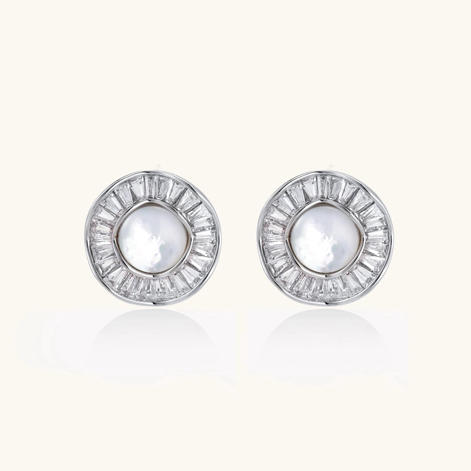 Pearl Halo Studs