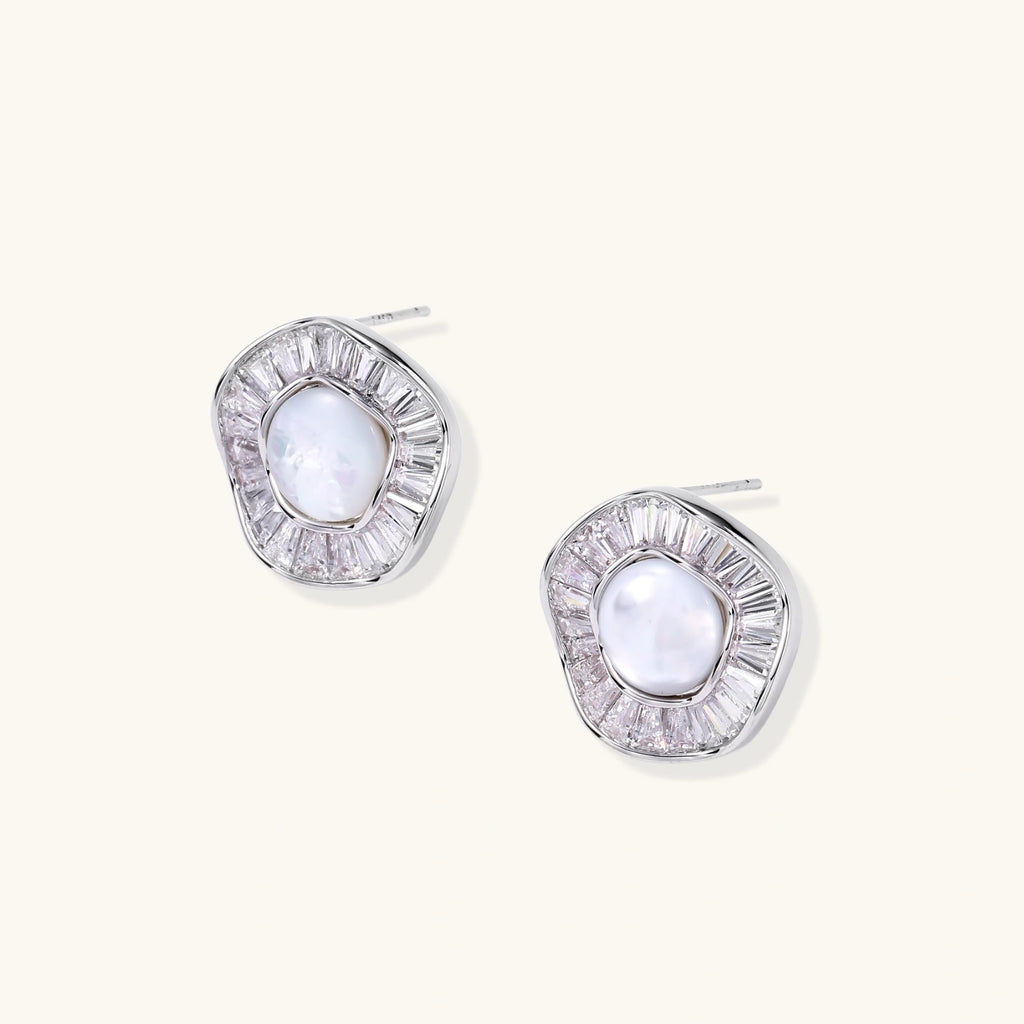 Pearl Halo Studs