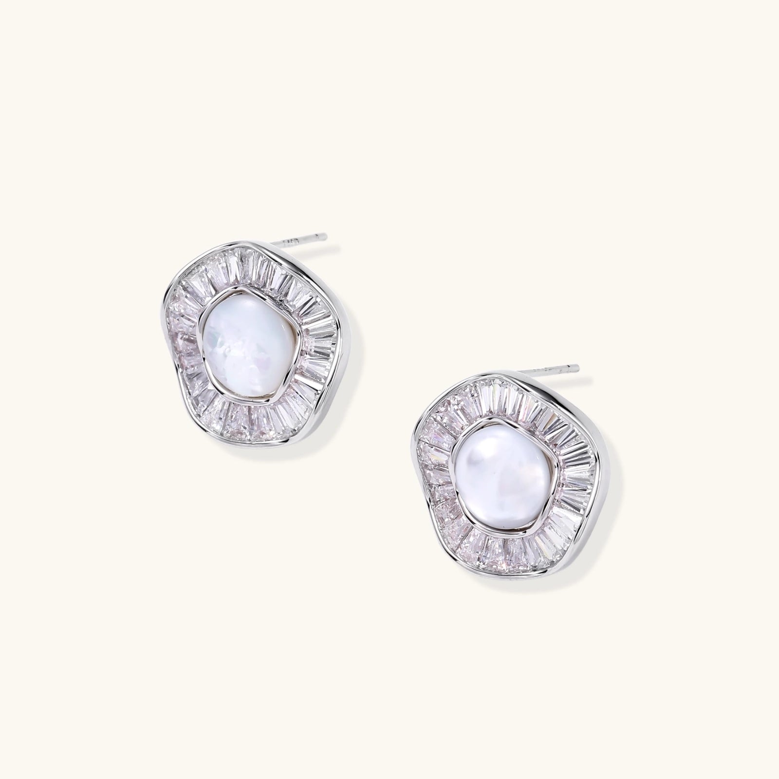 Pearl Halo Studs