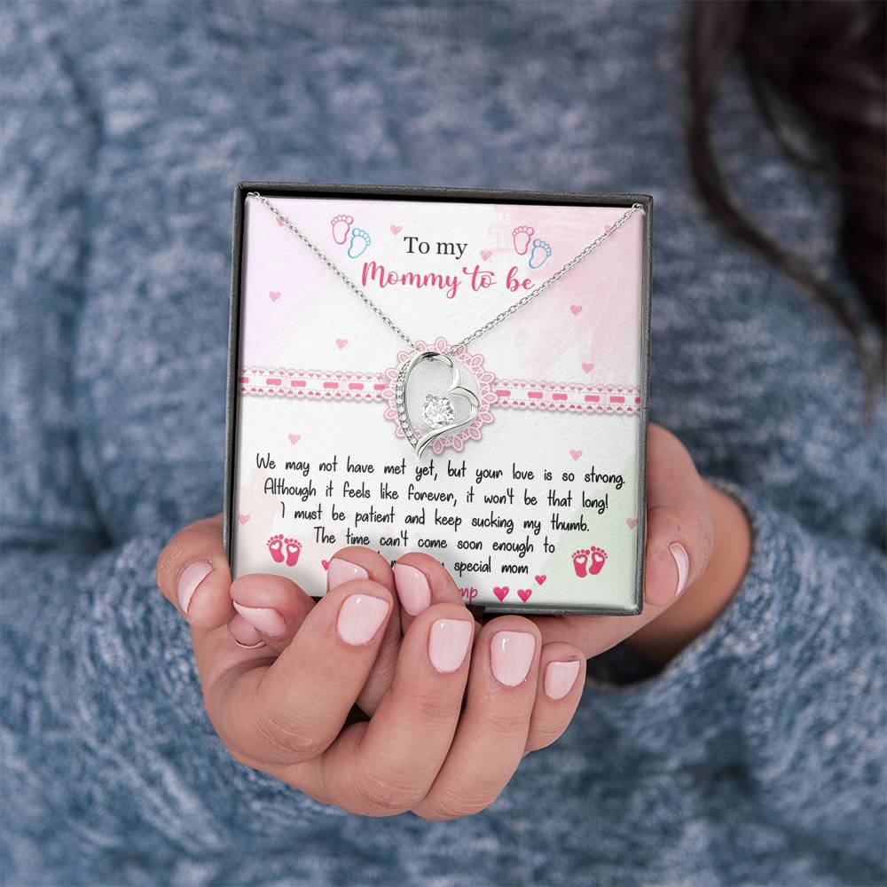 To My Mommy To Be Interlocking Hearts Necklace