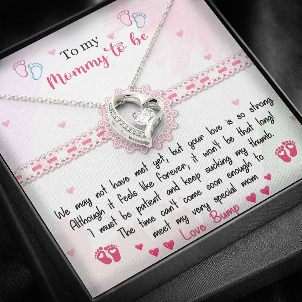 To My Mommy To Be Interlocking Hearts Necklace