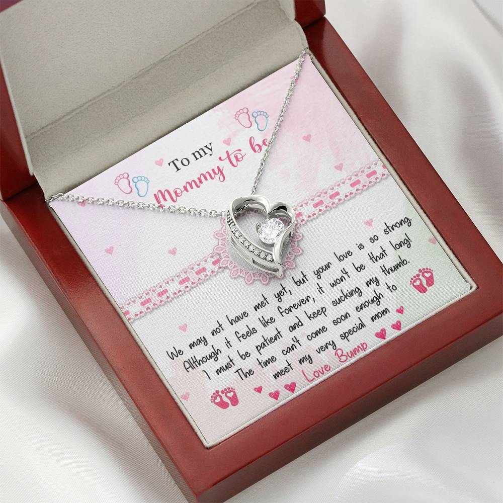 To My Mommy To Be Interlocking Hearts Necklace