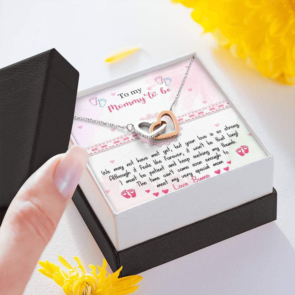 To My Mommy To Be - Interlocking Hearts Necklace