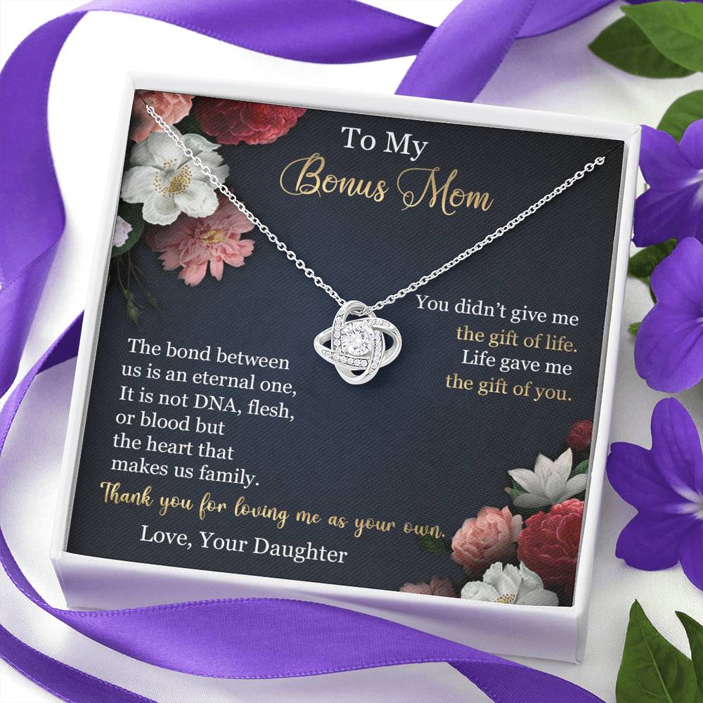 To My.Bonus Mom Love Knot Necklace