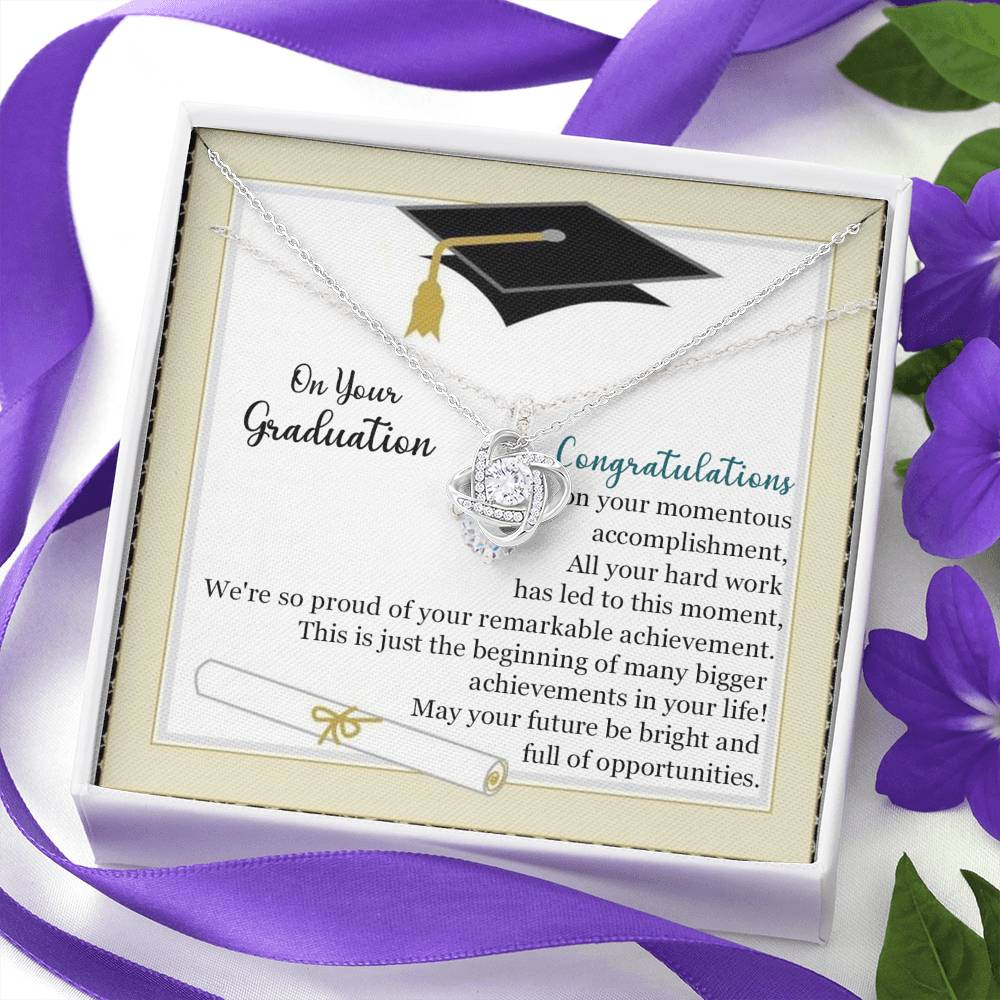 To Your Graduation Love Knot Necklace