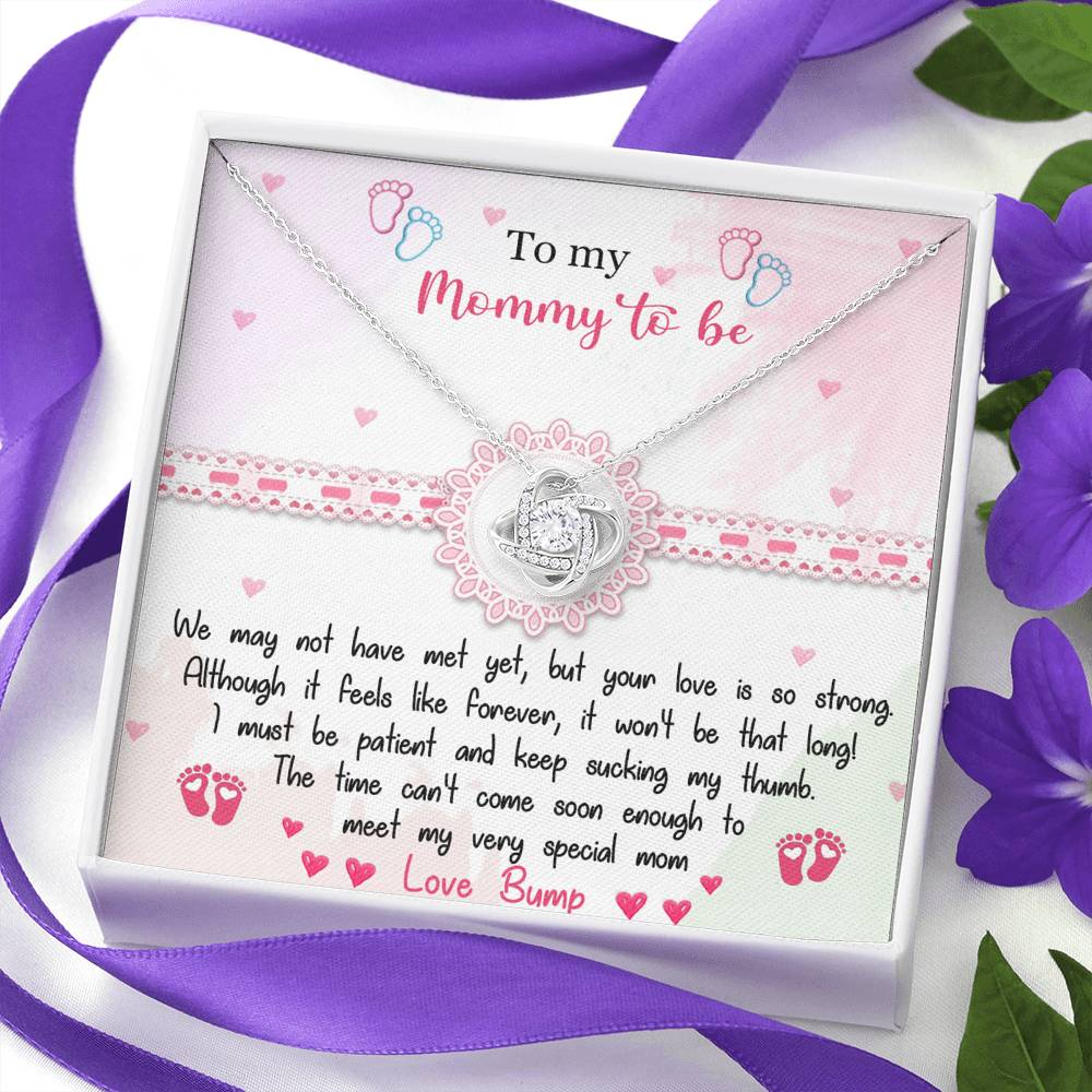 To My Mommy To Be Love Knot Necklace
