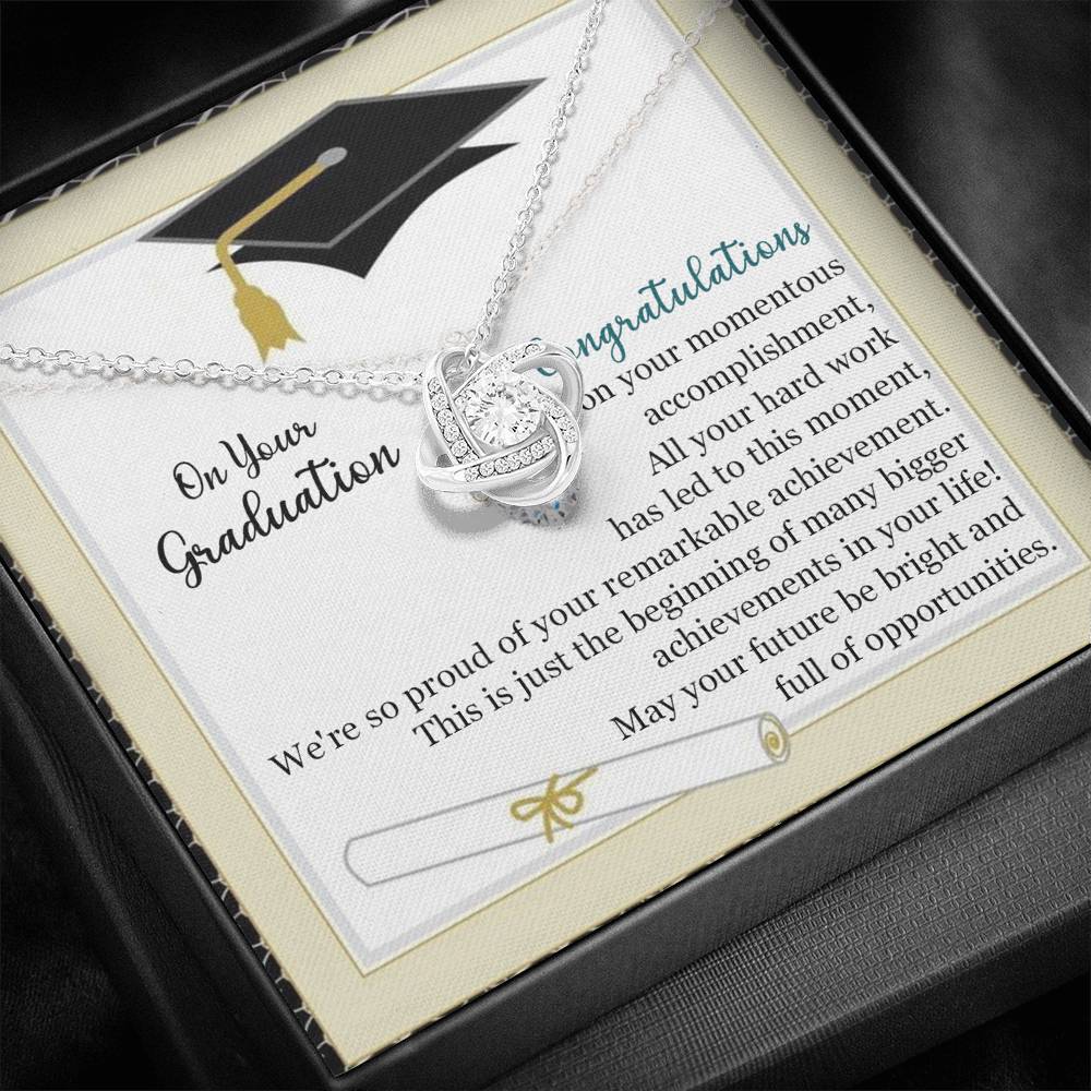 To Your Graduation Love Knot Necklace