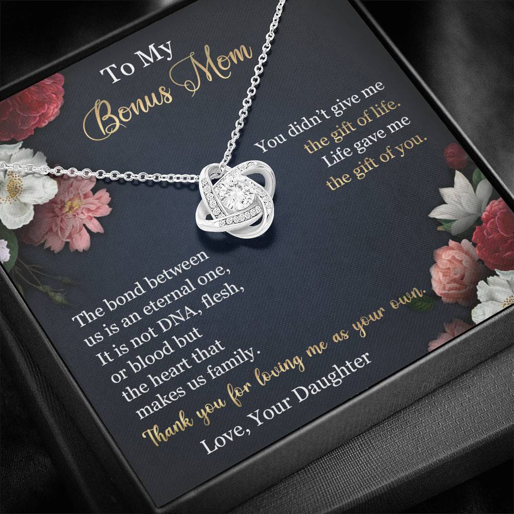 To My.Bonus Mom Love Knot Necklace