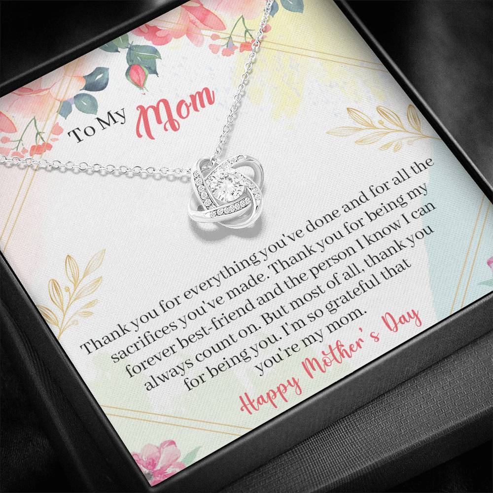 To My Mom Love Knot Necklace