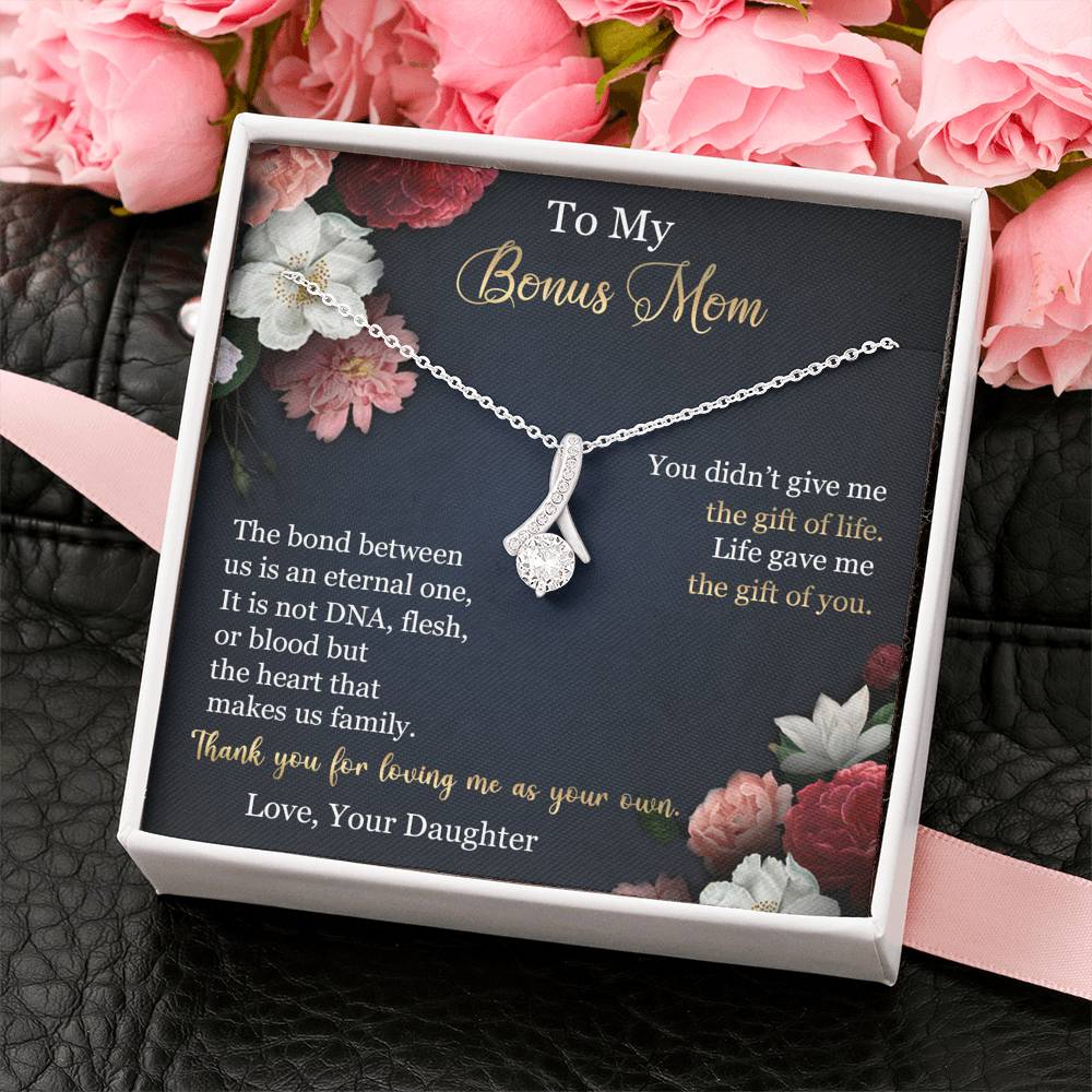 To My Bonus Mom Alluring Beauty Necklace