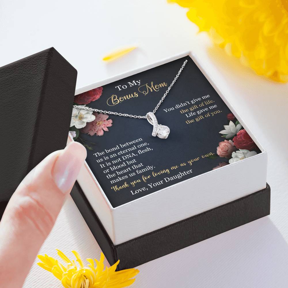 To My Bonus Mom Alluring Beauty Necklace