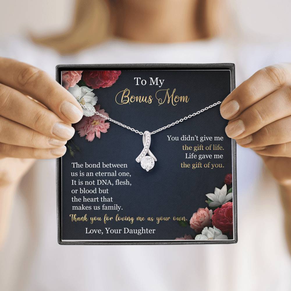 To My Bonus Mom Alluring Beauty Necklace