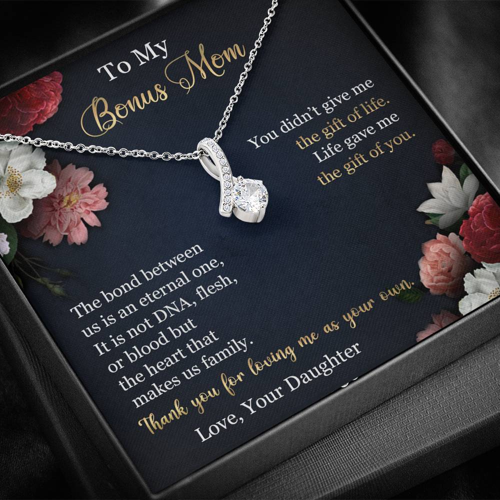 To My Bonus Mom Alluring Beauty Necklace