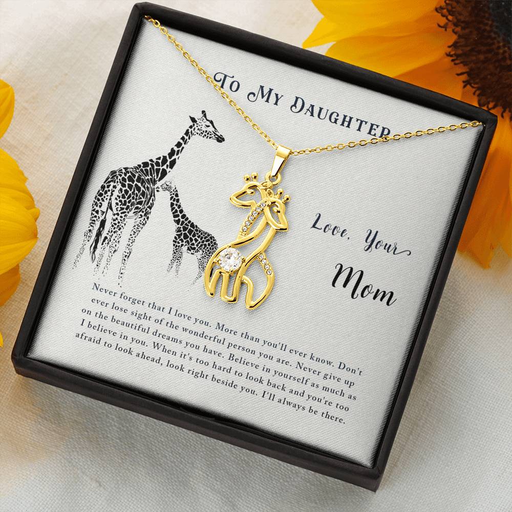 To My Daughter Graceful Love Giraffe Necklace