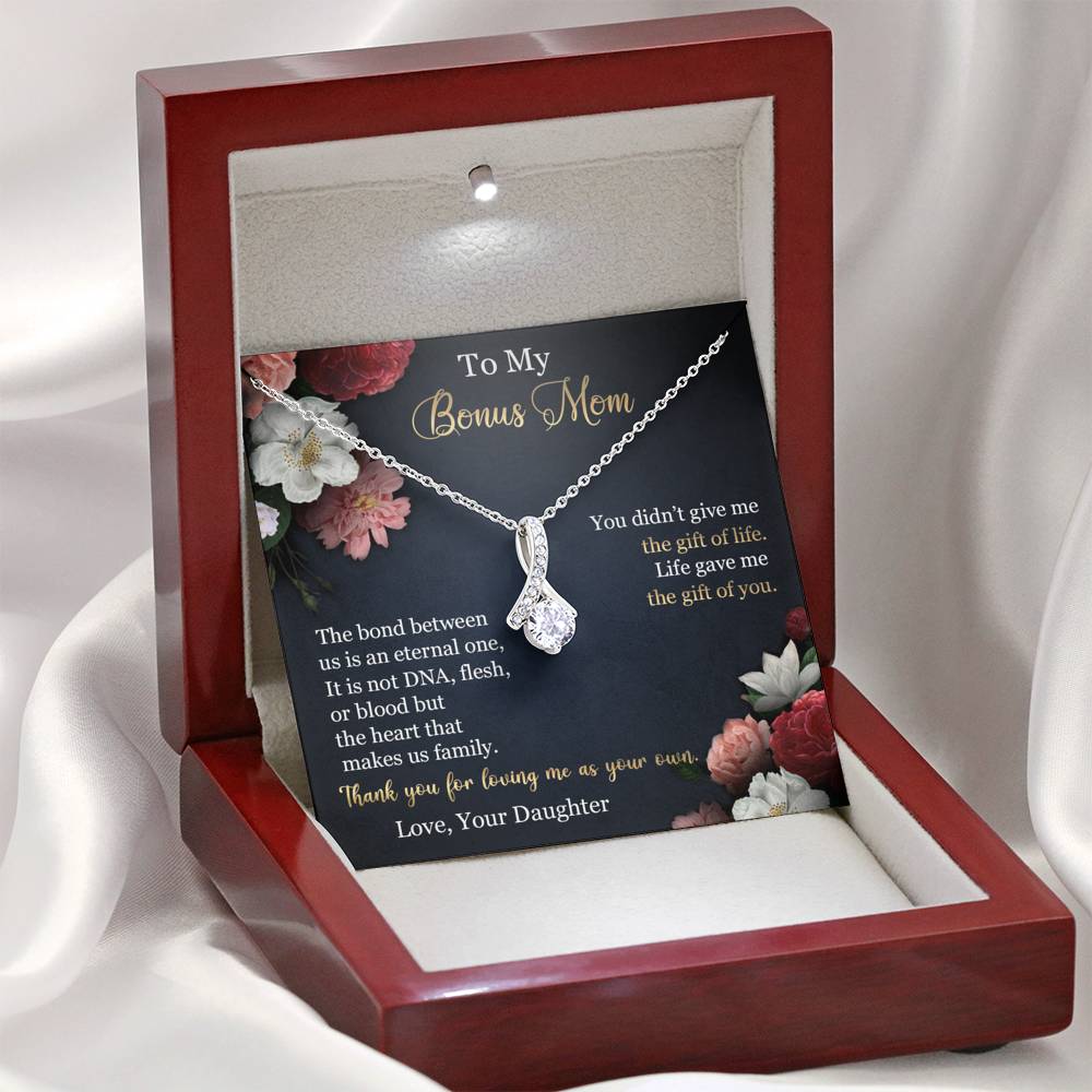 To My Bonus Mom Alluring Beauty Necklace