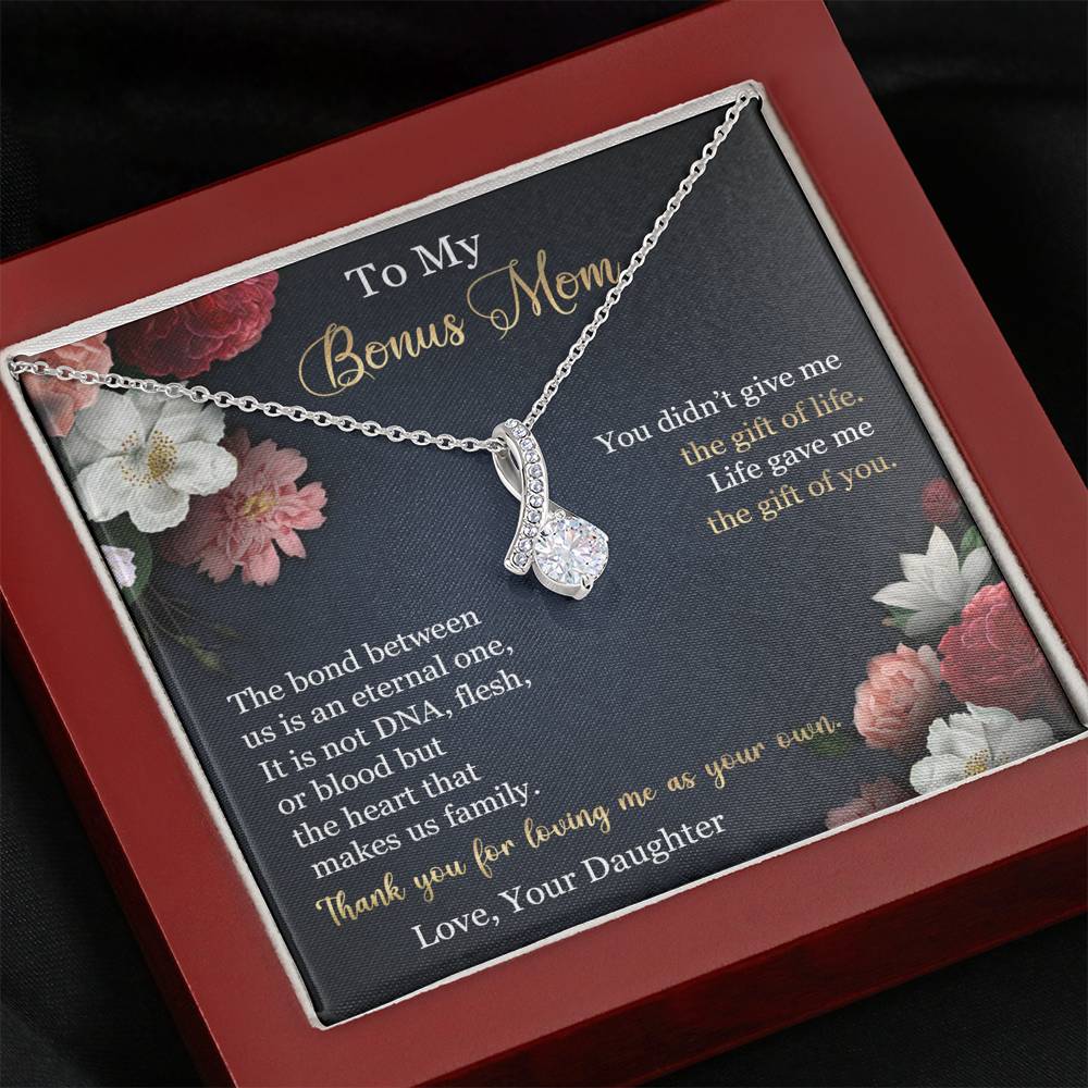 To My Bonus Mom Alluring Beauty Necklace