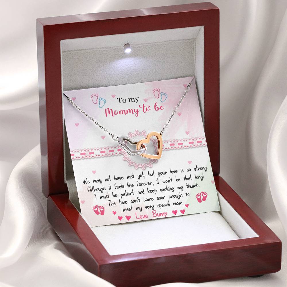 To My Mommy To Be - Interlocking Hearts Necklace