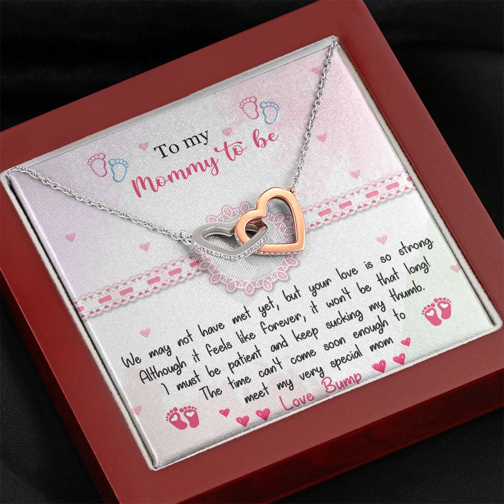 To My Mommy To Be - Interlocking Hearts Necklace