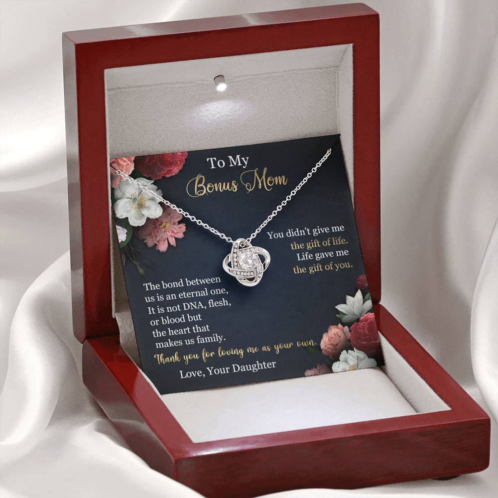 To My.Bonus Mom Love Knot Necklace