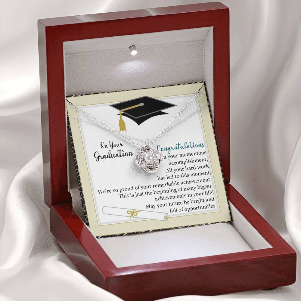To Your Graduation Love Knot Necklace