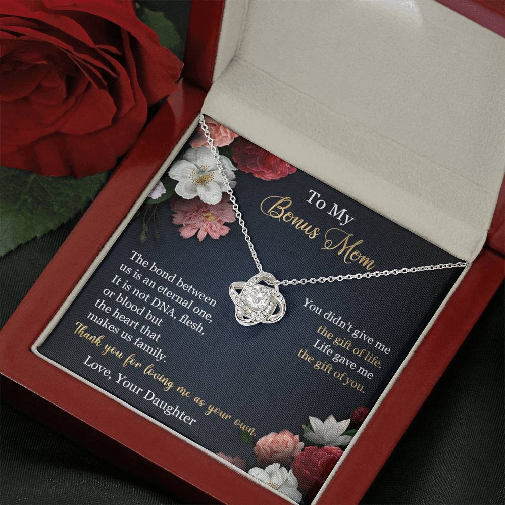 To My.Bonus Mom Love Knot Necklace