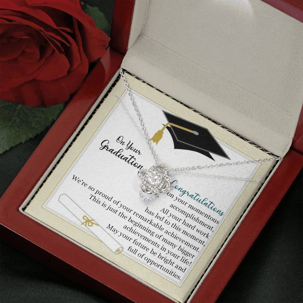 To Your Graduation Love Knot Necklace