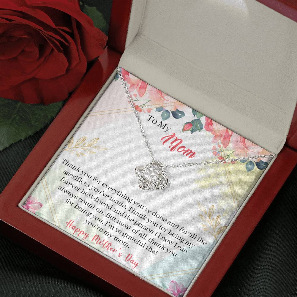 To My Mom Love Knot Necklace