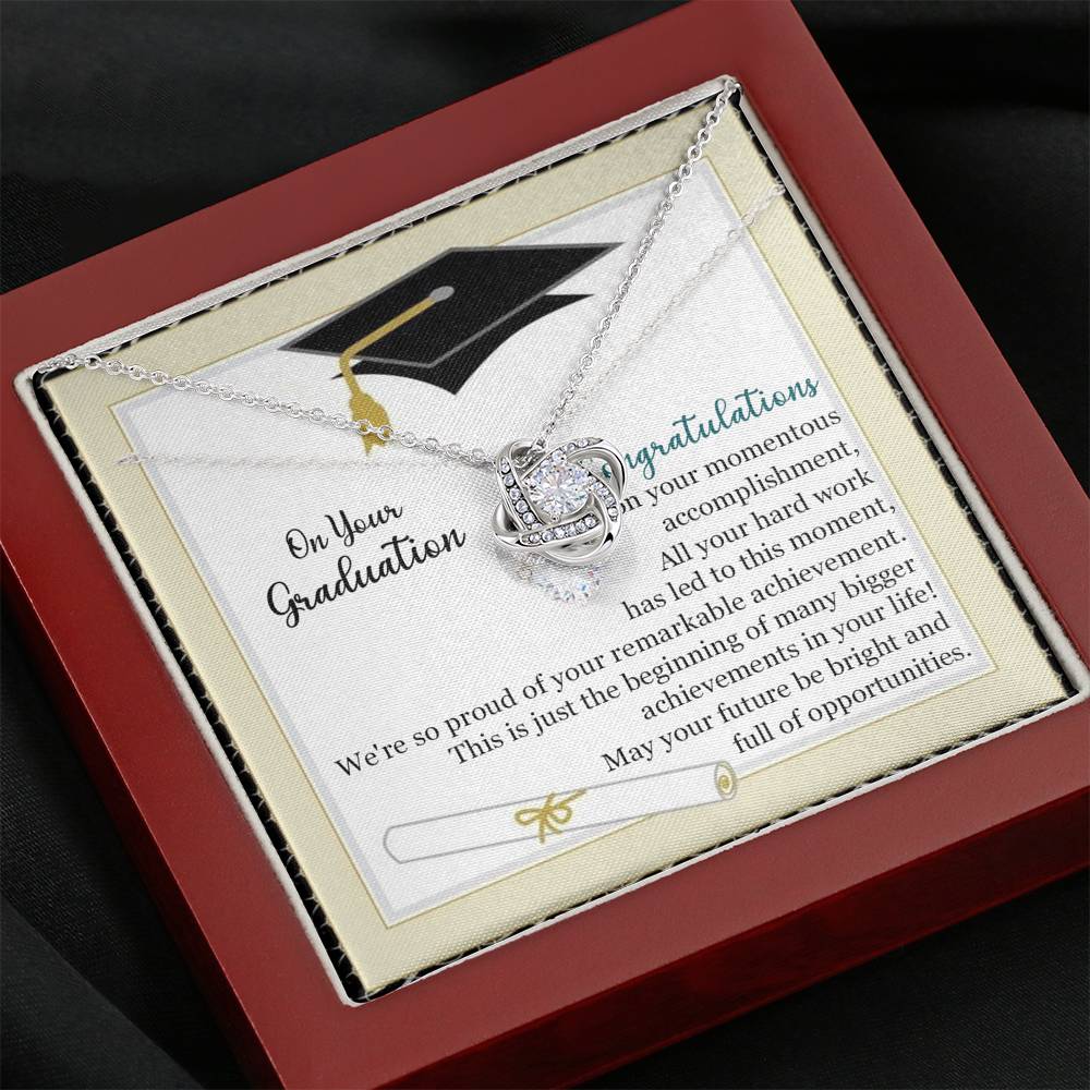 To Your Graduation Love Knot Necklace