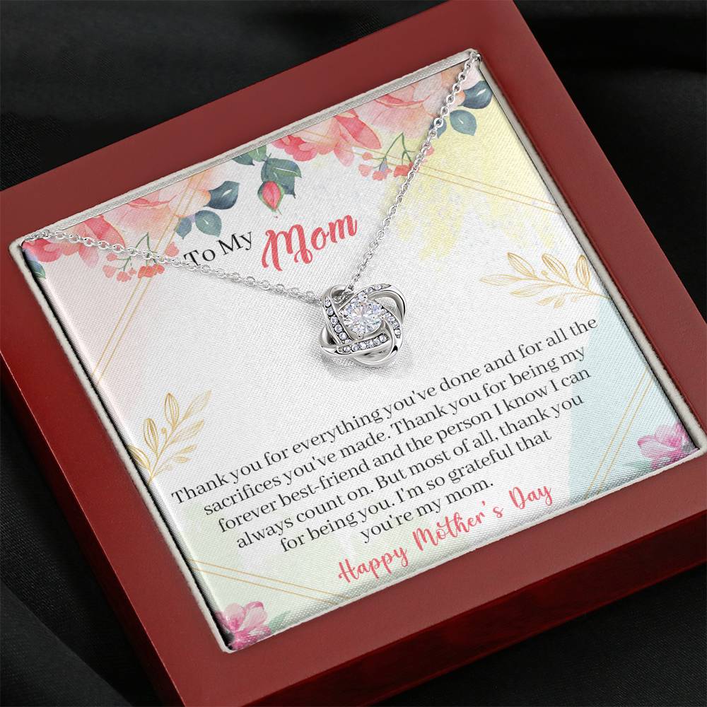 To My Mom Love Knot Necklace