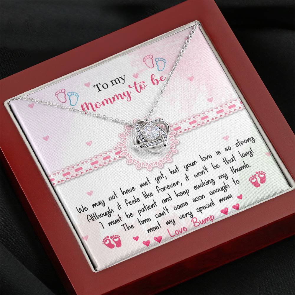 To My Mommy To Be Love Knot Necklace
