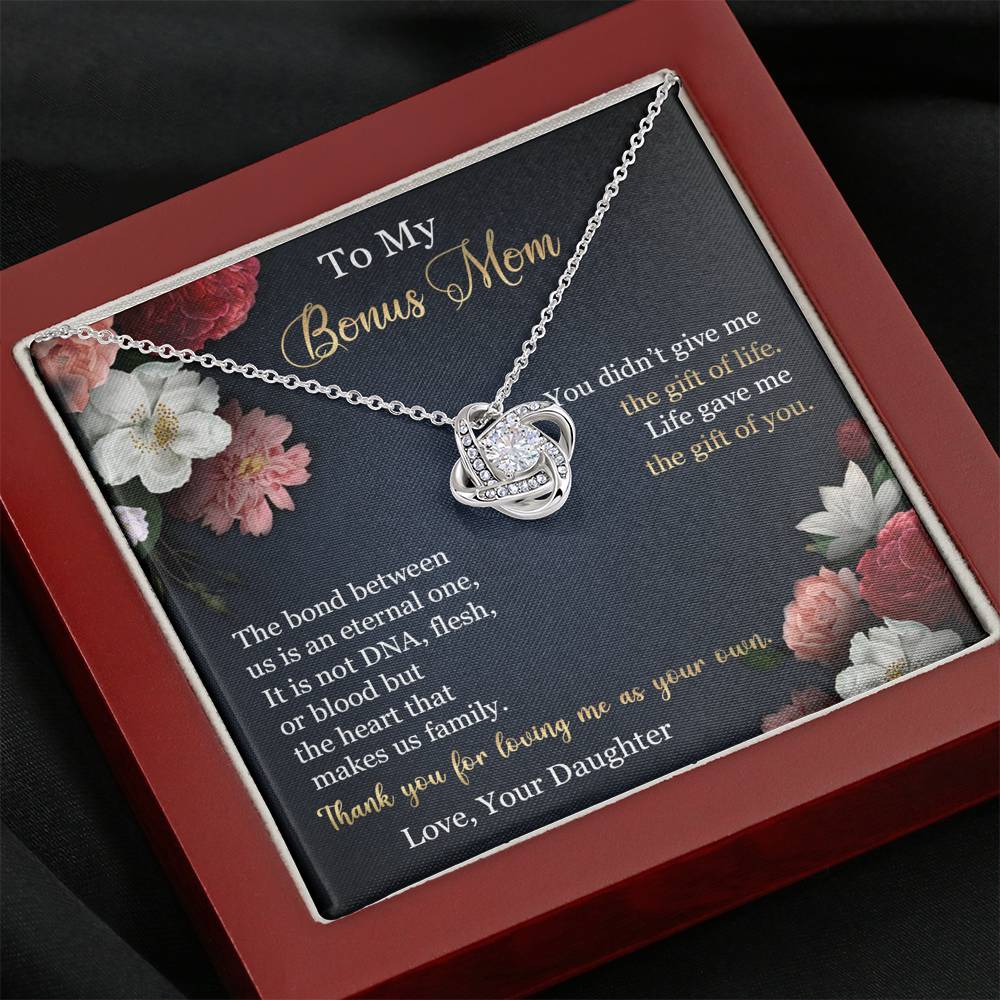 To My.Bonus Mom Love Knot Necklace
